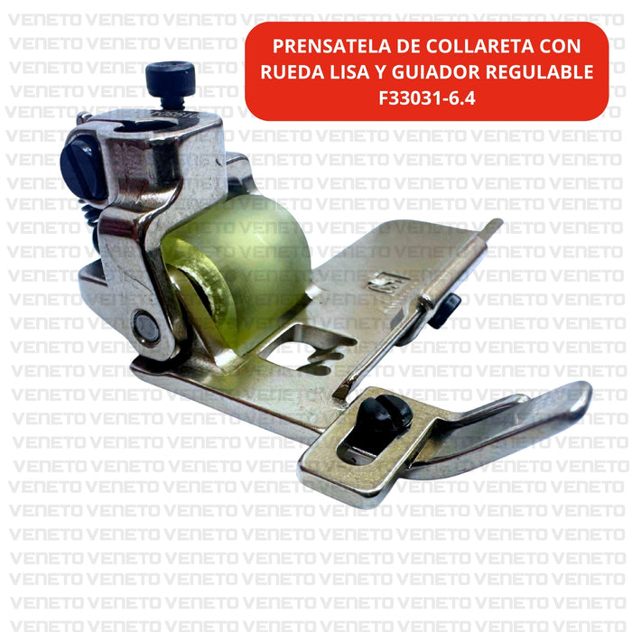 Prensatela de collareta con rueda Lisa y guiador regulable F33031-6.4