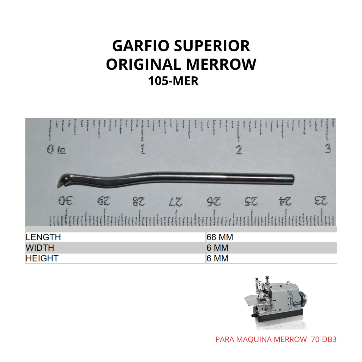 Garfio Superior Original Merrow 105-MER | Repuesto para máquina Merrow ...