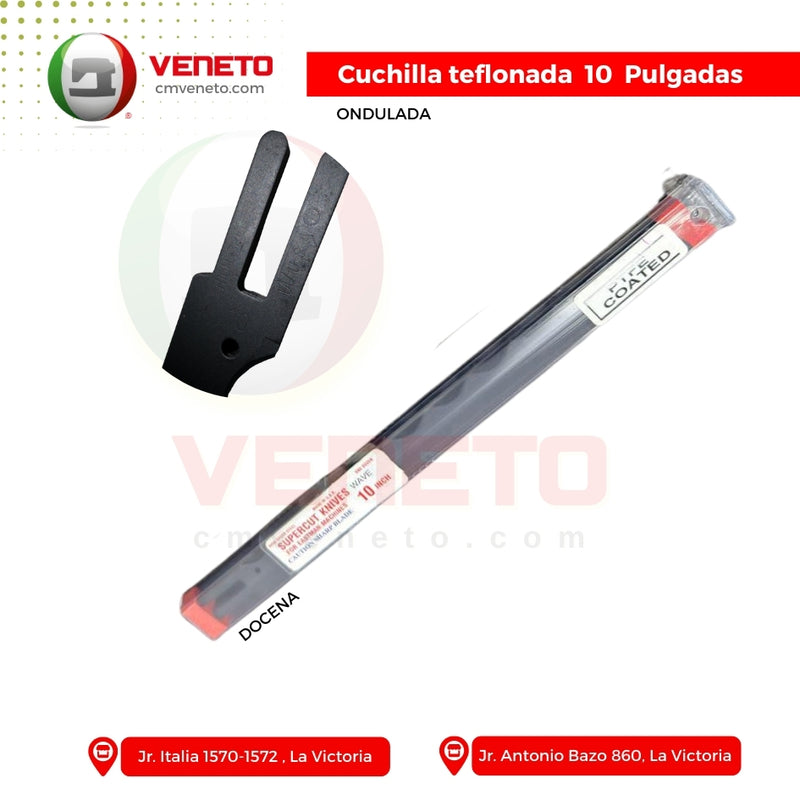 CUCHILLA DE CORTADORA TEFLONADA ONDULADA 10" AMERICANO