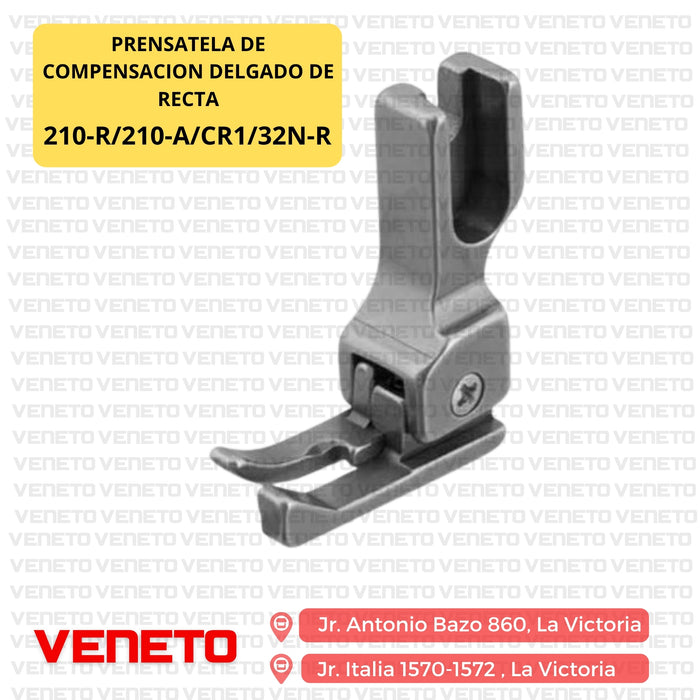 Prensatela de compensacion delgado de recta 210-R / 210-A / CR1/32N-R