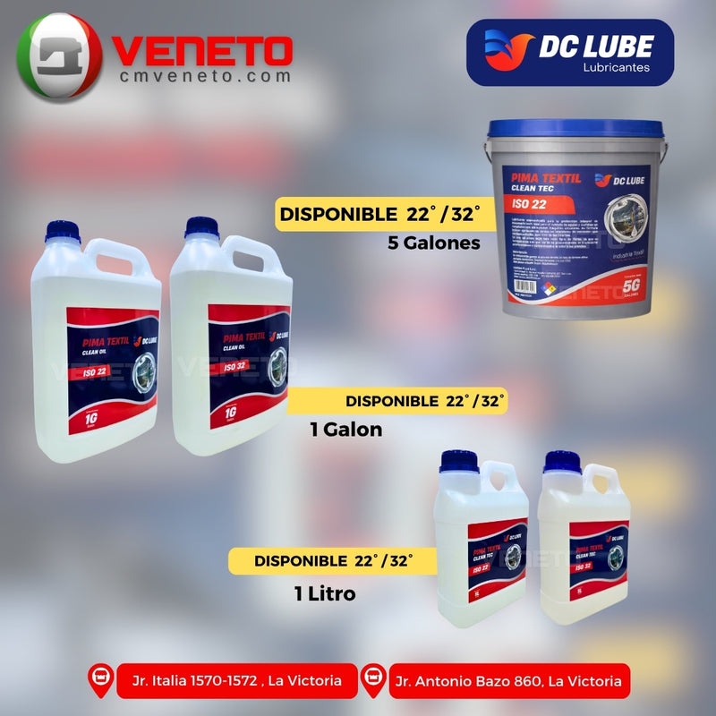 Aceite Textil PIMA DC LUBE ISO 22 / 32 – Lubricación Premium para Máquinas de Coser Industriales