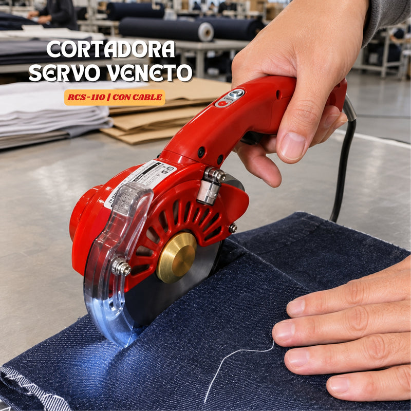 Cortadora de Tela Servo VENETO RCS-110 de Cuchilla Circular – 350 W
