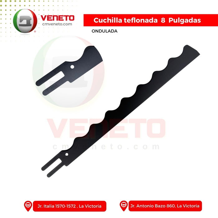 CUCHILLA DE CORTADORA TEFLONADA ONDULADA 8" AMERICANO