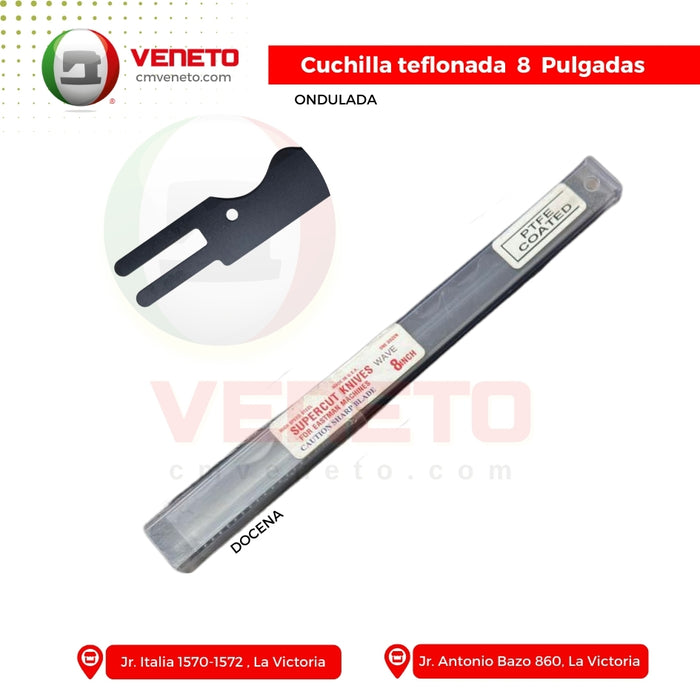 CUCHILLA DE CORTADORA TEFLONADA ONDULADA 8" AMERICANO