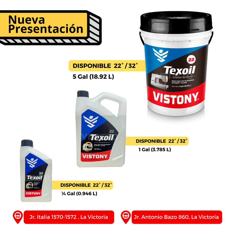 Aceite para maquina de coser industrial Grado 32 Vistony