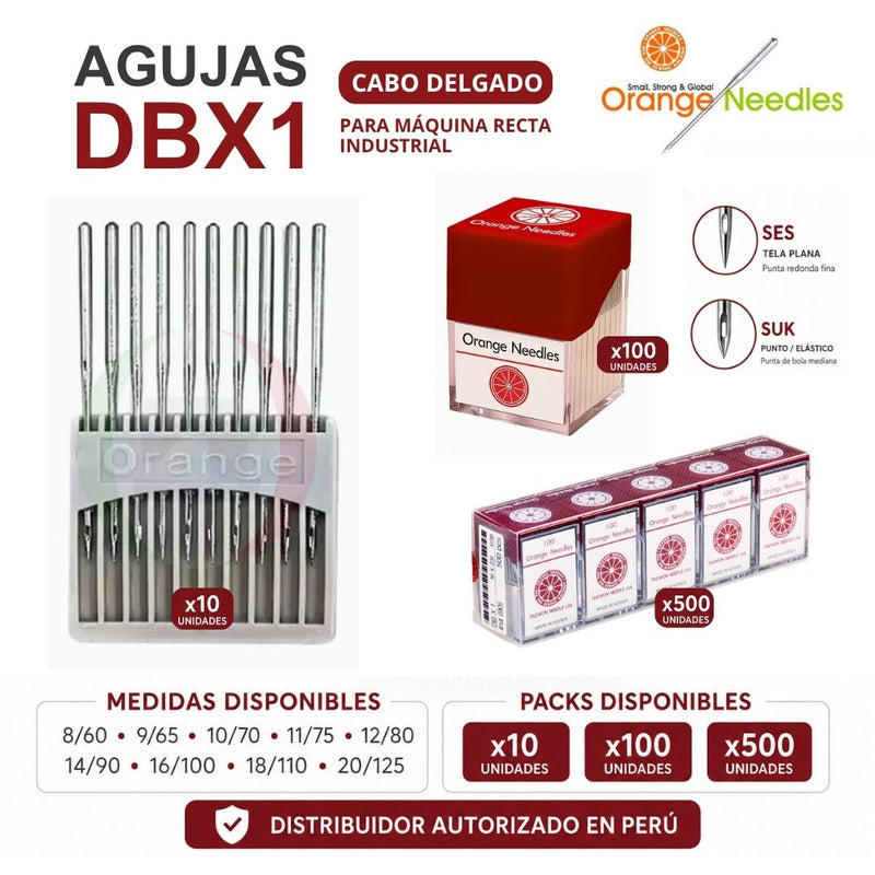 Agujas ORANGE DBx1 Cabo Delgado - Recta Industrial 16x231