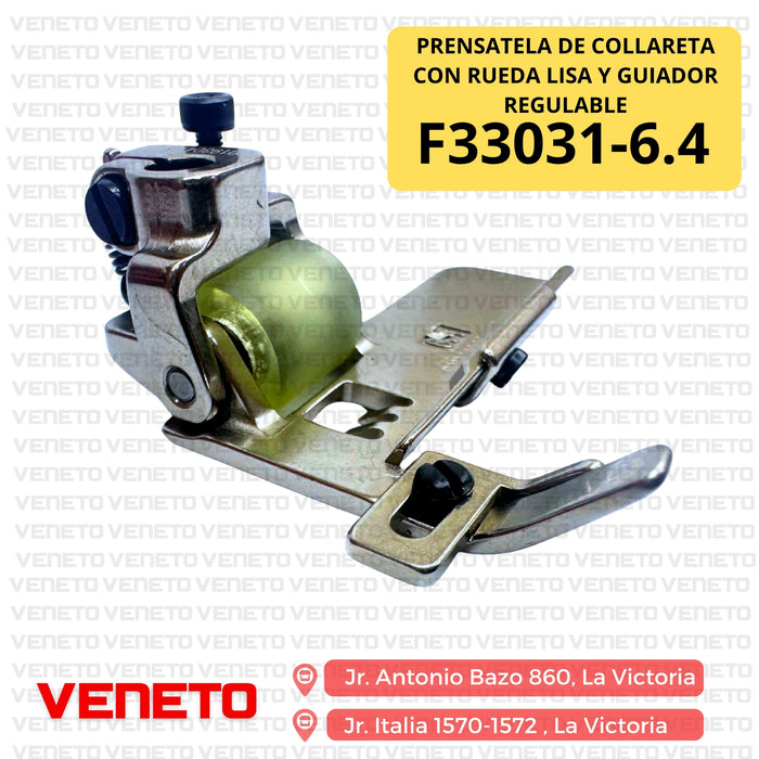 Prensatela de collareta con rueda Lisa y guiador regulable F33031-6.4