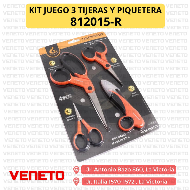 Kit Juego de 3 tijeras y piquetera