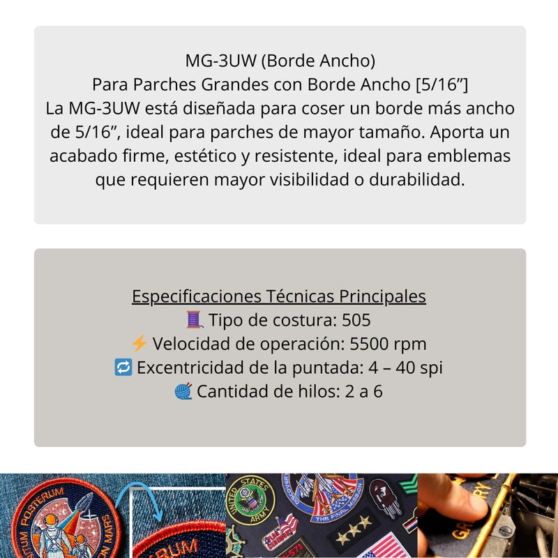 Merrow MG-3UW | Para Parches con Borde Ancho [5/16”]