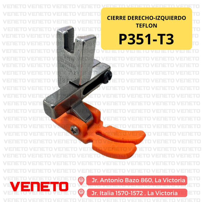 Prensatela de cierre de recta derecho-izquierdo teflon P351-T3