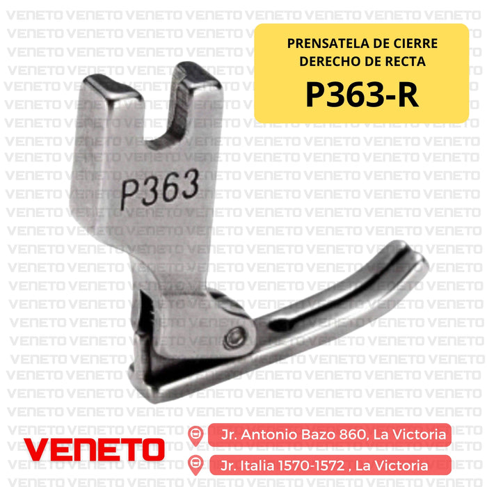 Prensatela de cierre derecho de recta P363-R