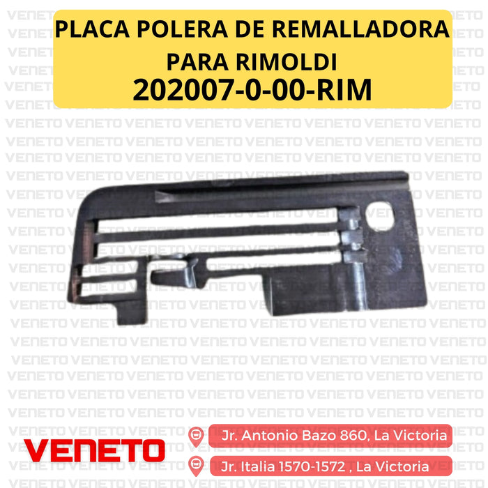 Placa polera de remalladora para Rimoldi 202007-0-00-RIM