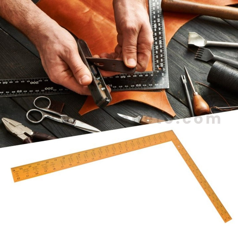 Regla Escuadra en “L” de Aluminio  60 × 40 cm – Métrica y Pulgadas