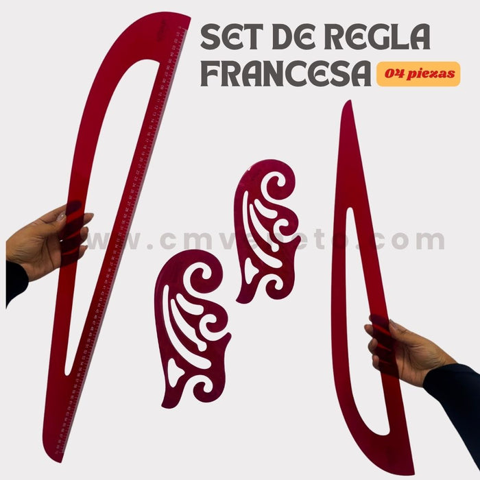 Set de Reglas Francesas para Patronaje – 4 Piezas | Colores Disponibles