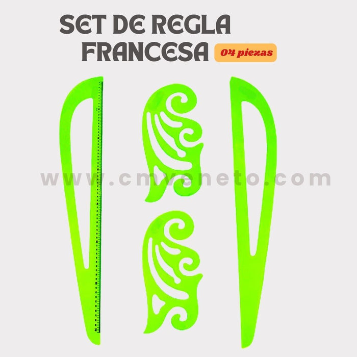Set de Reglas Francesas para Patronaje – 4 Piezas | Colores Disponibles