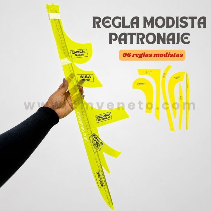 Set de Reglas para Patronaje de Modista 6 Piezas | Colores Surtidos