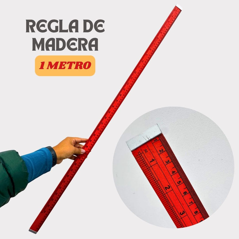Regla de madera costura - 1 metro