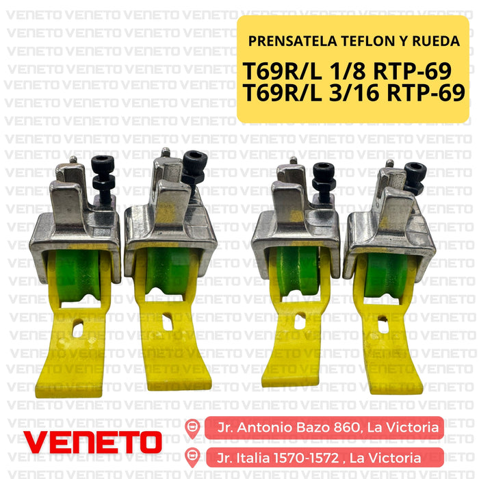 Prensatela de vena de teflon y rueda T69R/L