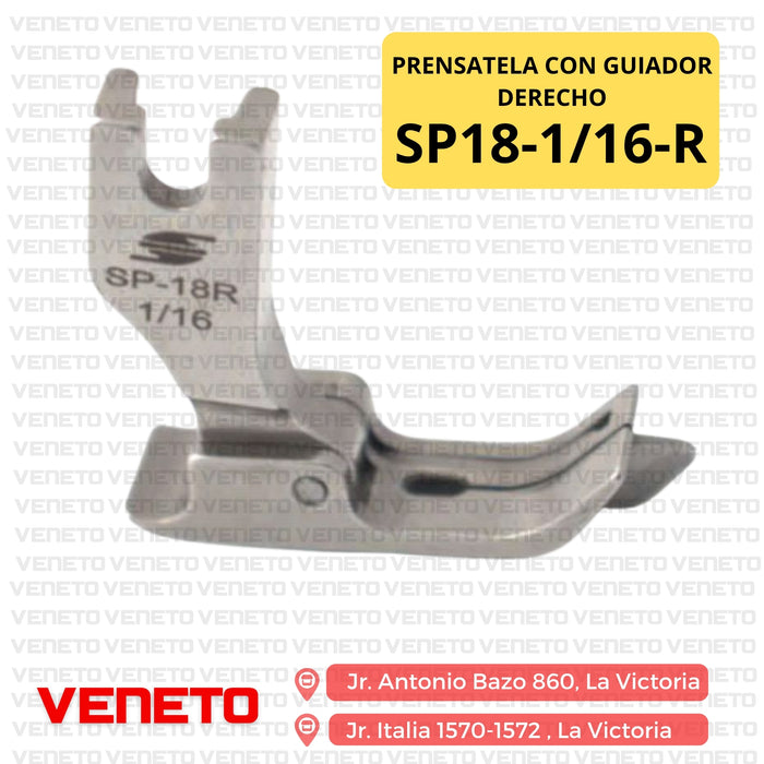 Prensatela con guiador derecho SP18-1/16-R