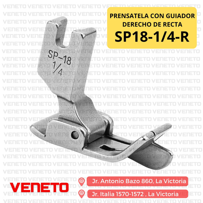 Prensatela con guiador derecho de recta SP18-1/4-R