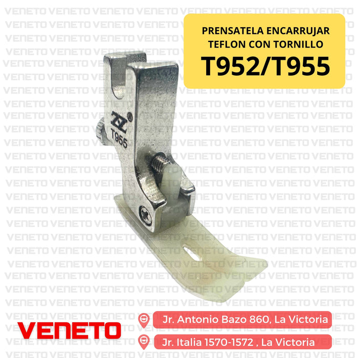 Prensatela encarrujar teflon con tornillo T952/T955