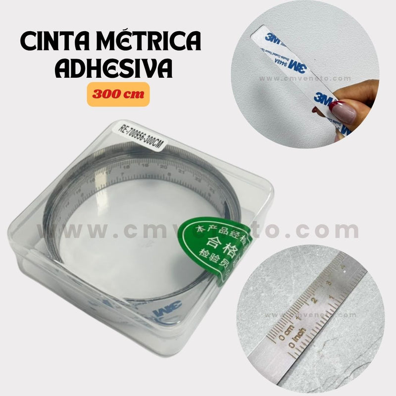 Cinta Métrica Adhesiva Metálica 1.5 m y 3 m