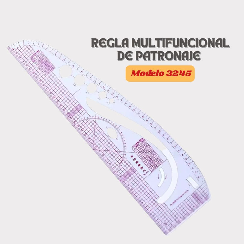 egla Multifuncional de Patronaje 3245 – Curva Francesa y Transportador de 45 cm