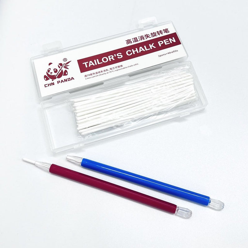Set Marcador de Tiza Termoborrable para Tela CHN PANDA | 2 Lapiceros + 40 Repuestos
